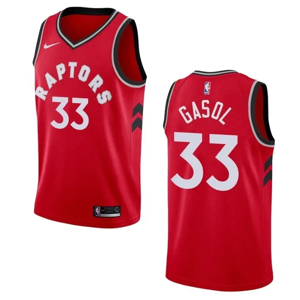 Men's Toronto Raptors 33 Marc Gasol Icon Swingman Basketball Jersey - Red - JS445 