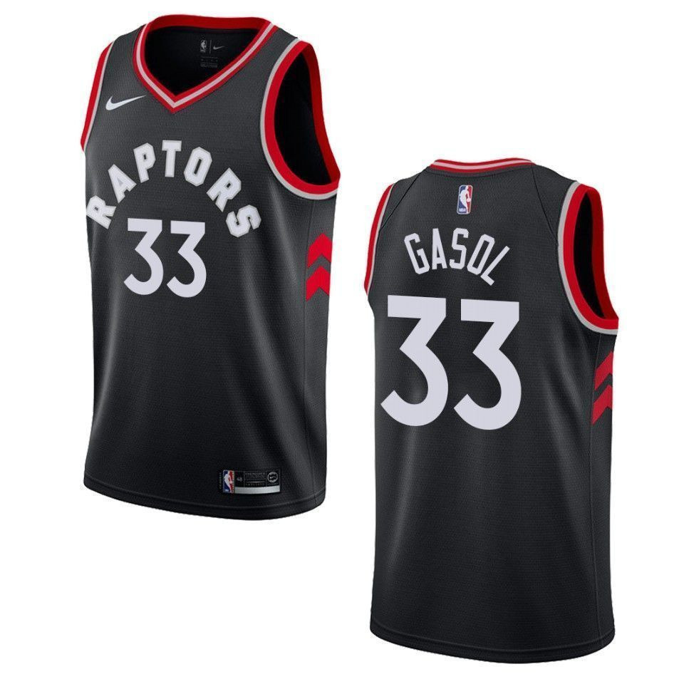 Men's Toronto Raptors 33 Marc Gasol Statement Swingman Basketball Jersey - Black - JS643 