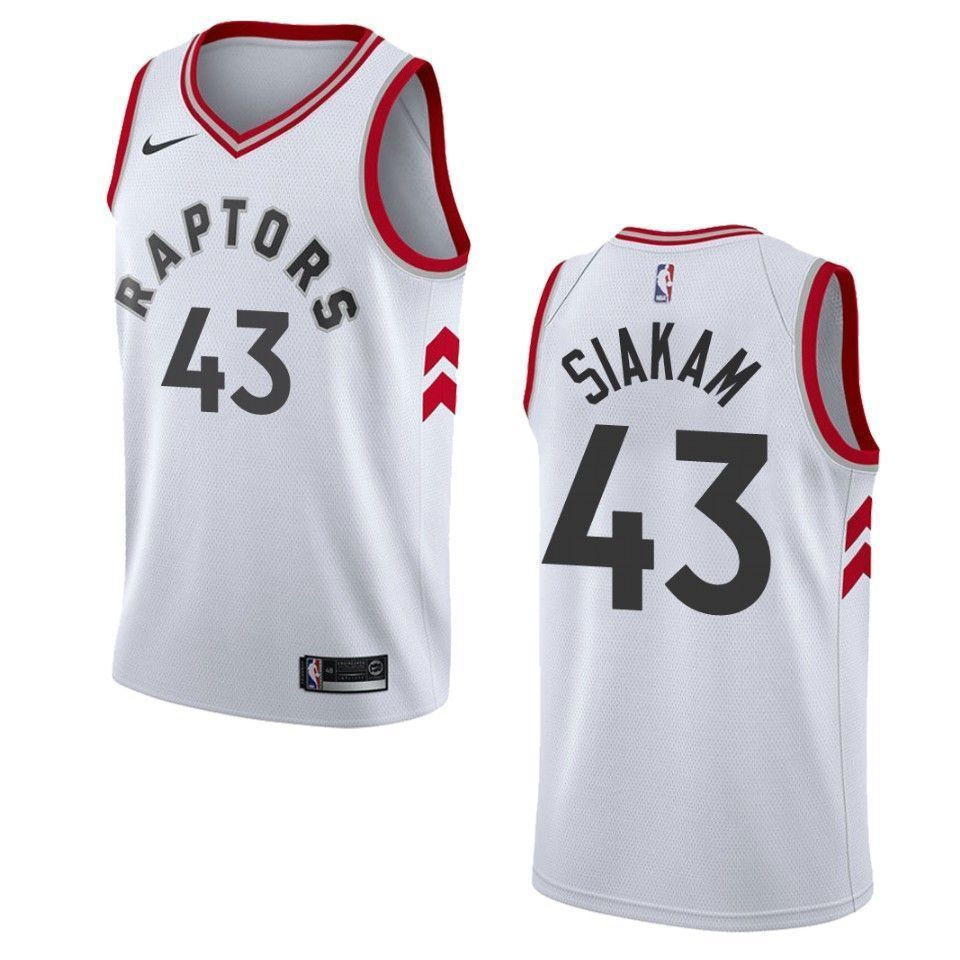 Men's Toronto Raptors 43 Pascal Siakam Association Swingman Basketball Jersey - White - JS128 