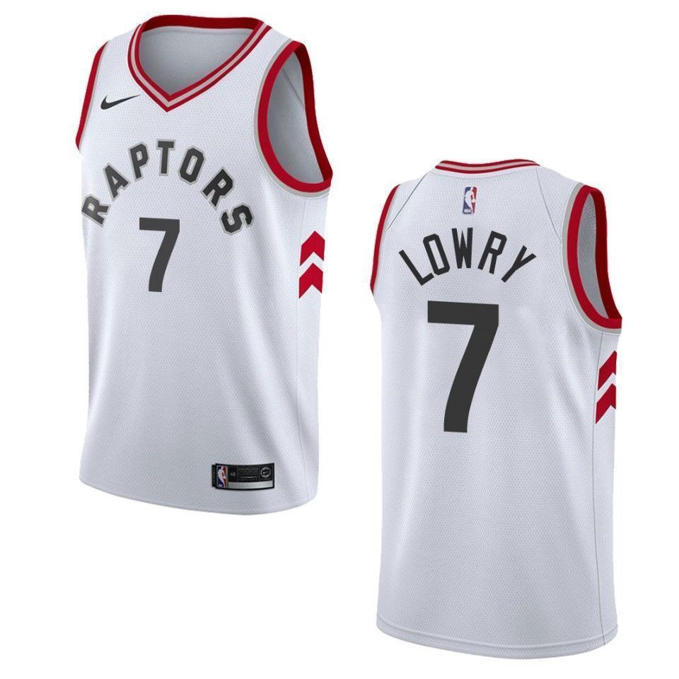 Men's Toronto Raptors 7 Kyle Lowry Association Swingman Basketball Jersey - White - JS851 