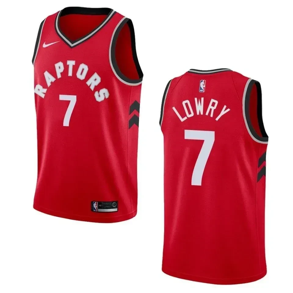 Men's Toronto Raptors 7 Kyle Lowry Icon Swingman Basketball Jersey - Red - JS572 