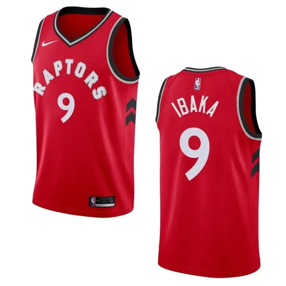 Men's Toronto Raptors 9 Serge Ibaka Icon Swingman Basketball Jersey - Red - JS825 
