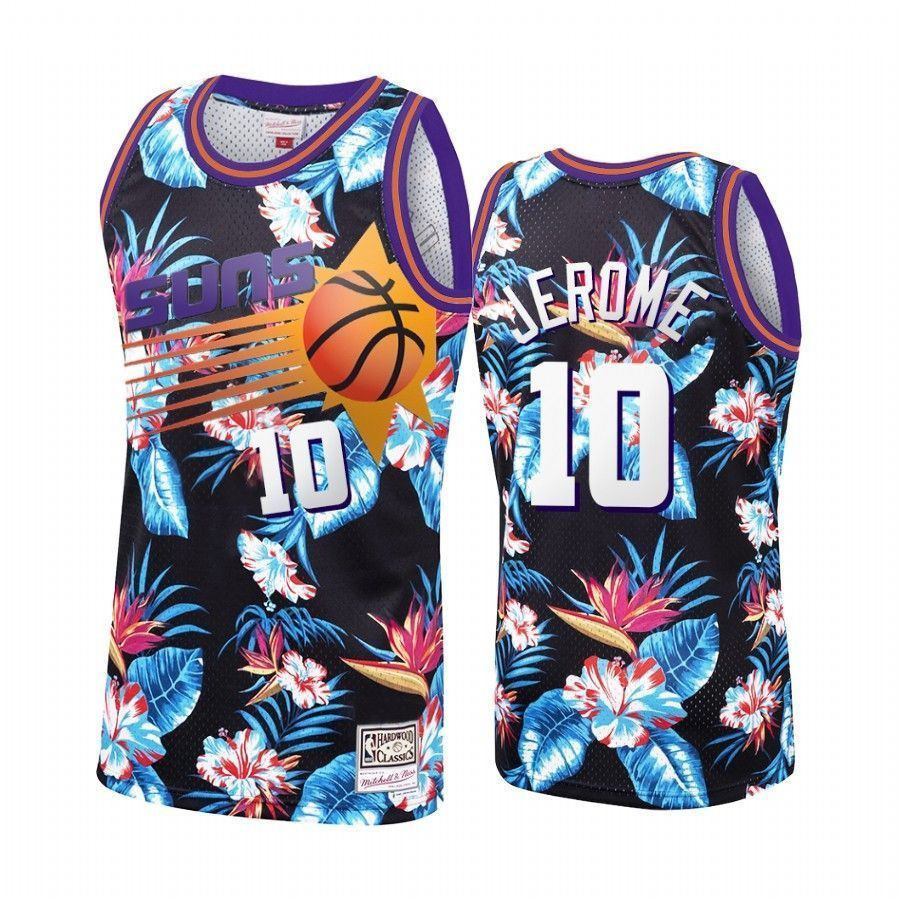 Men's Ty Jerome 10 Phoenix Suns Black Floral Fashion Basketball Jersey - JS577 
