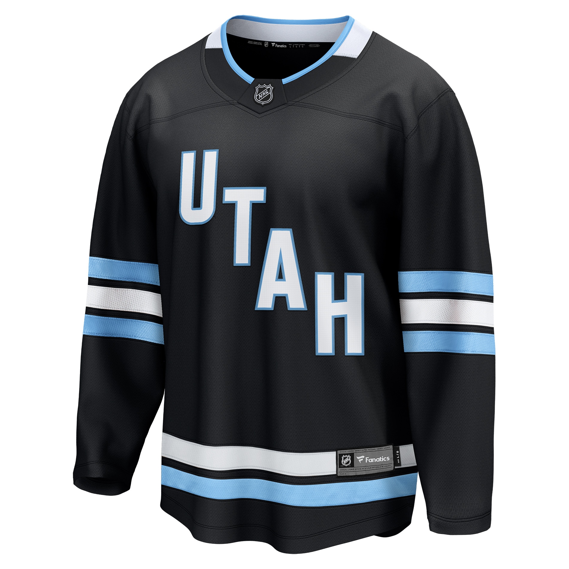 Alternative view of Men's Utah Hockey Club Black Breakaway Blank Hockey Jersey - JS388 
