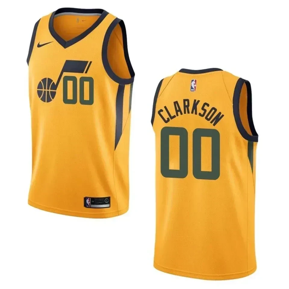 Men's Utah Jazz 00 Jordan Clarkson Statement Swingman Hockey Jersey - Gold - JS351 
