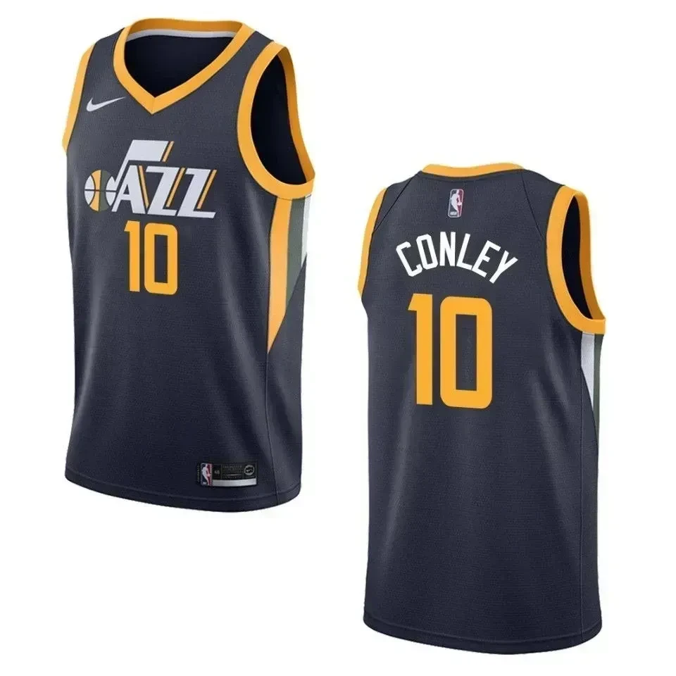 Men's Utah Jazz 10 Mike Conley Icon Swingman Hockey Jersey - Navy - JS486 