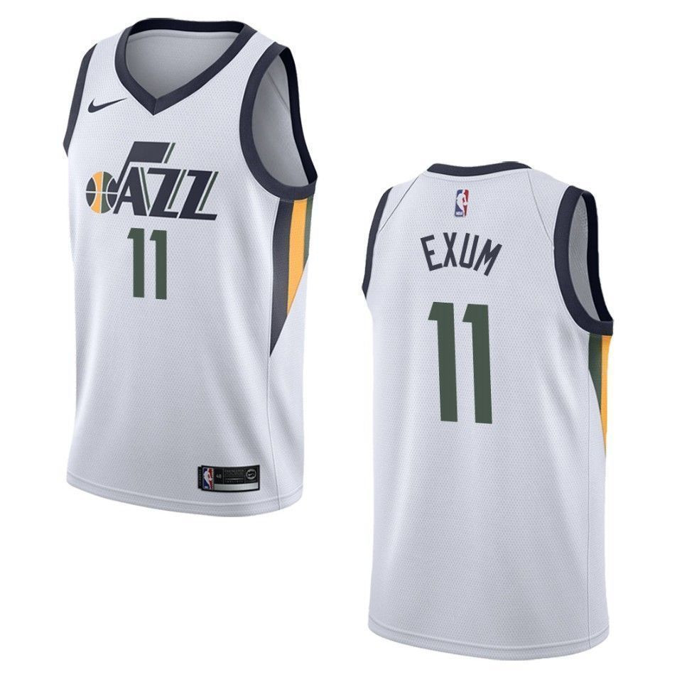 Men's Utah Jazz 11 Dante Exum Association Swingman Basketball Jersey - White - JS832 