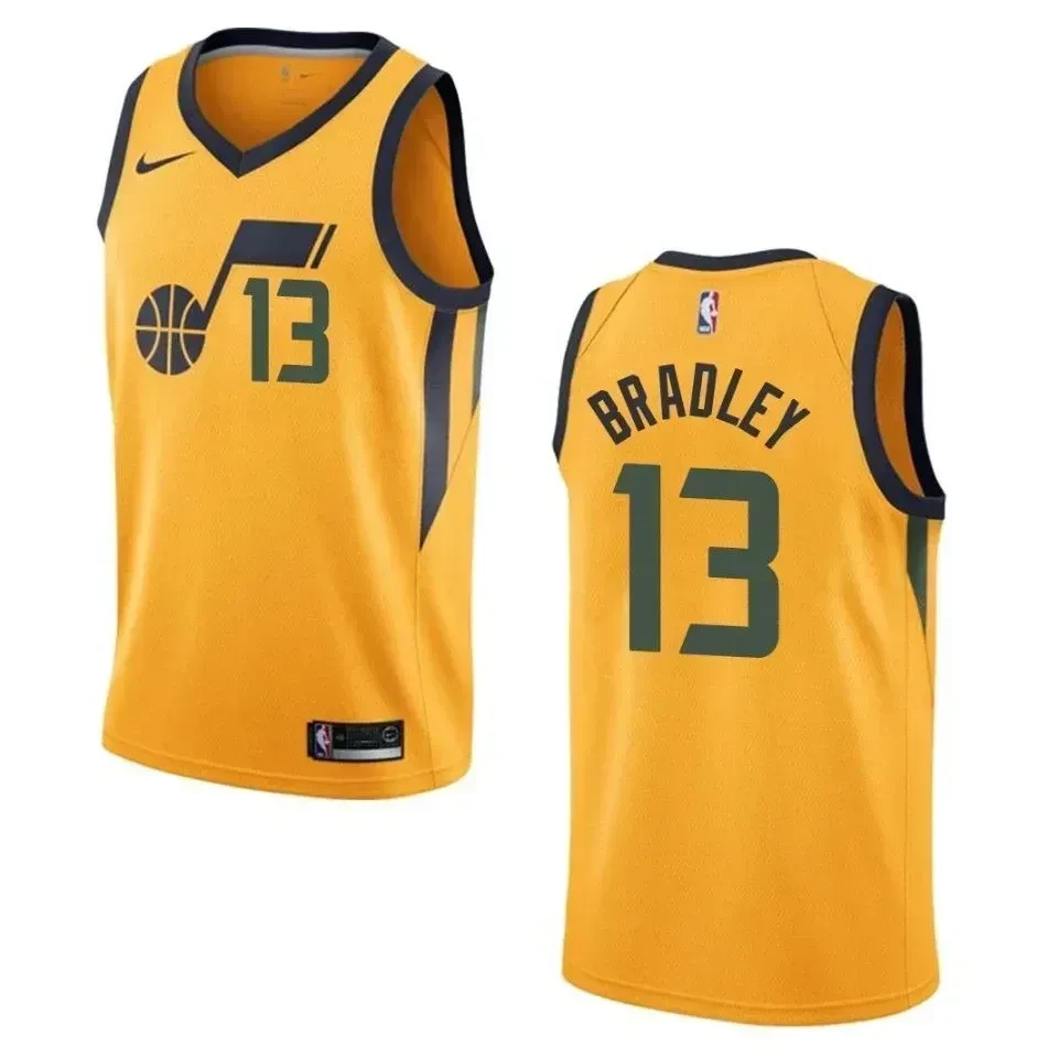 Men's Utah Jazz 13 Tony Bradley Statement Swingman Hockey Jersey - Yellow - JS320 
