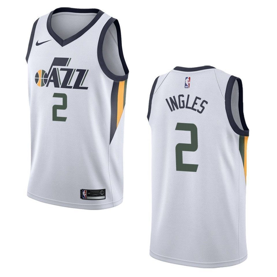 Men's Utah Jazz 2 Joe Ingles Association Swingman Basketball Jersey - White - JS855 