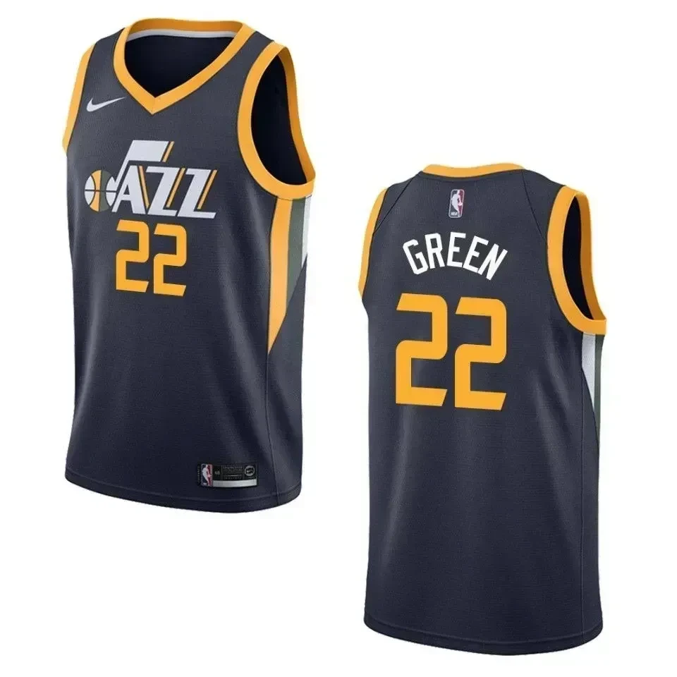 Men's Utah Jazz 22 Jeff Green Icon Swingman Basketball Jersey - Navy - JS928 