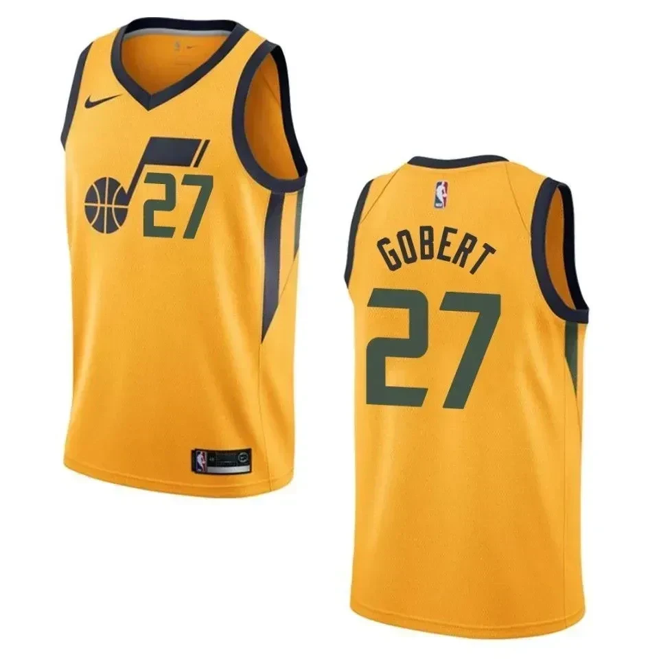 Men's Utah Jazz 27 Rudy Gobert Statement Swingman Basketball Jersey - Yellow - JS196 