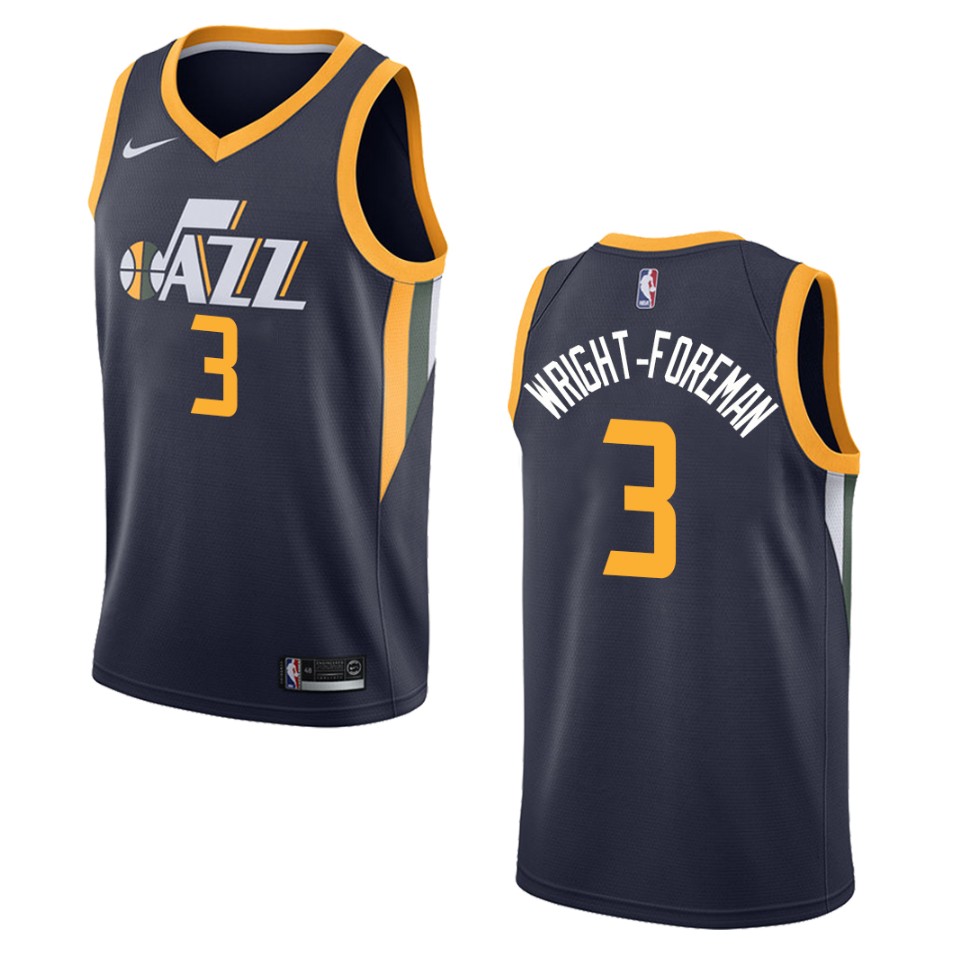 Men's Utah Jazz #3 Justin Wright-foreman Icon Swingman Basketball Jersey - Navy