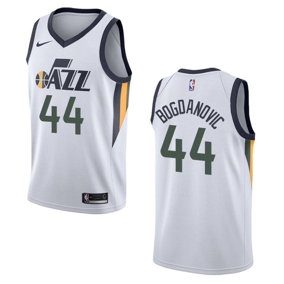 Men's Utah Jazz 44 Bojan Bogdanovic Association Swingman Basketball Jersey - White - JS846 