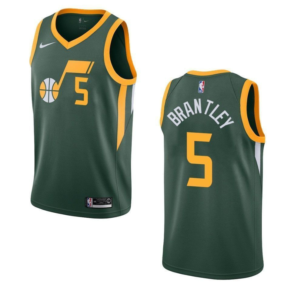 Men's Utah Jazz 5 Jarrell Brantley Earned Swingman Hockey Jersey - Green - JS382 