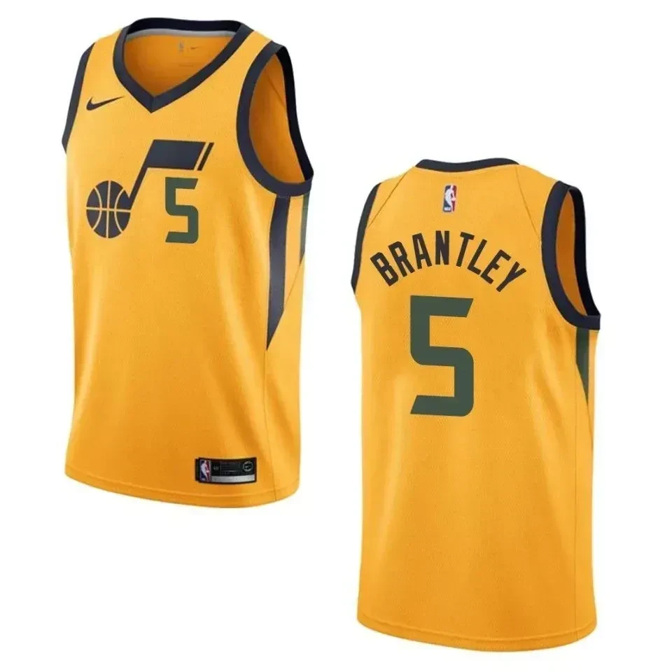 Men's Utah Jazz 5 Jarrell Brantley Statement Swingman Hockey Jersey - Gold - JS912 