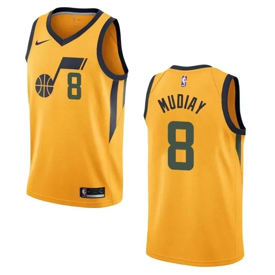 Men's Utah Jazz 8 Emmanuel Mudiay Statement Swingman Hockey Jersey - Gold - JS394 