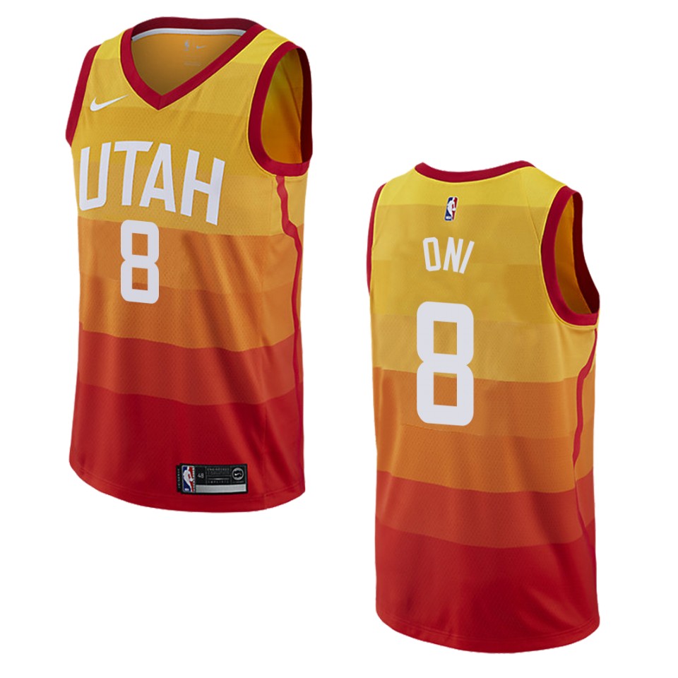 Men's Utah Jazz #8 Miye Oni City Swingman Basketball Jersey - Orange