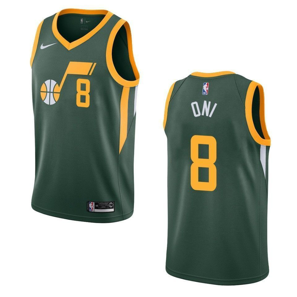 Men's Utah Jazz 8 Miye Oni Earned Swingman Basketball Jersey - Green - JS946 