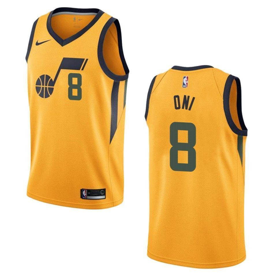 Men's Utah Jazz 8 Miye Oni Statement Swingman Basketball Jersey - Gold - JS979 