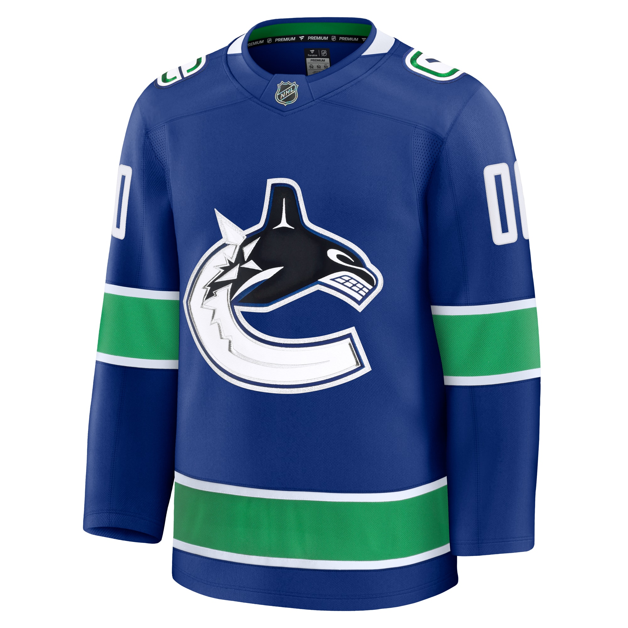 Alternative view of Men's Vancouver Canucks Blue Home Premium Custom Hockey Jersey - JS164 