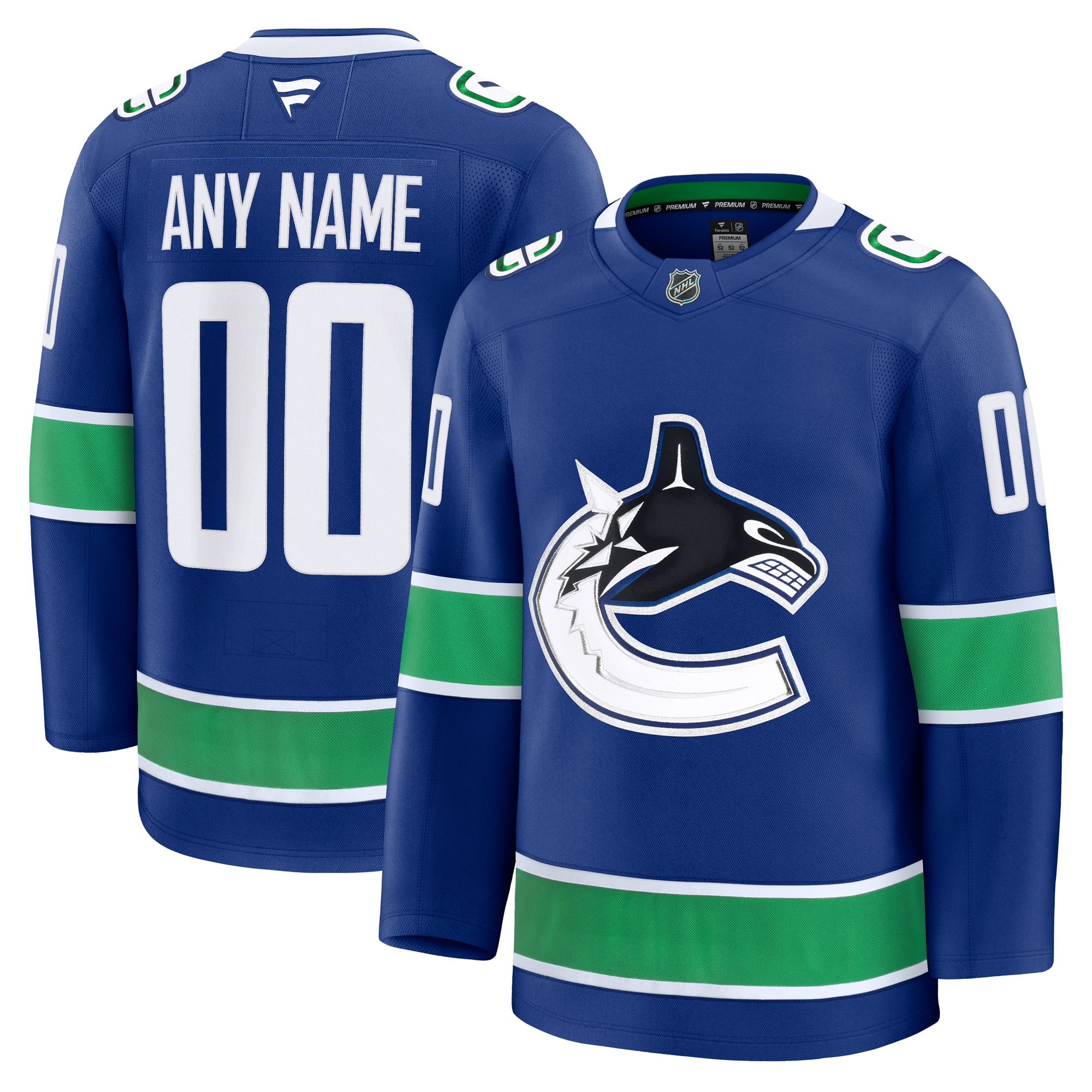 Men's Vancouver Canucks Blue Home Premium Custom Hockey Jersey - JS164 
