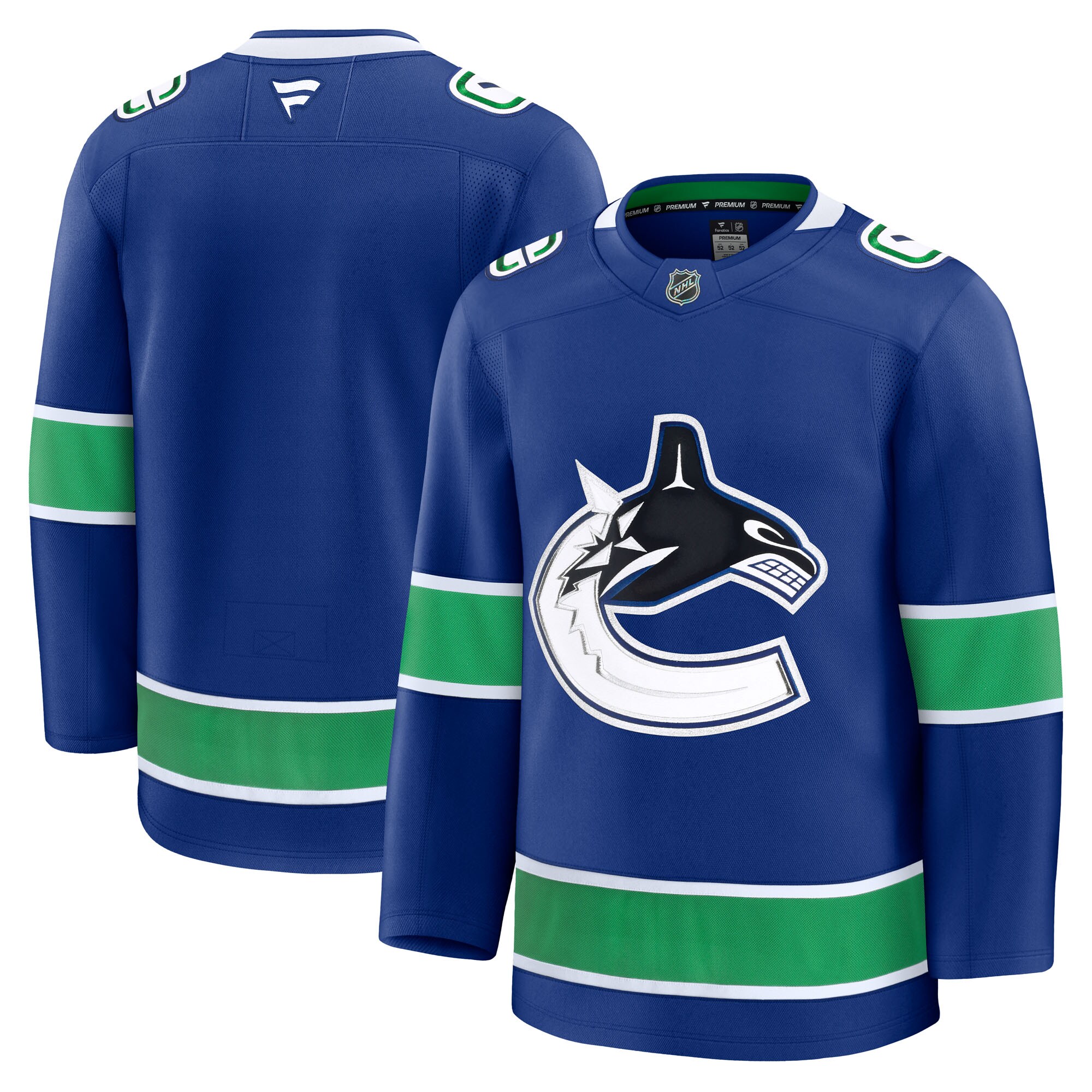 Men's Vancouver Canucks Blue Home Premium Hockey Jersey - JS332 