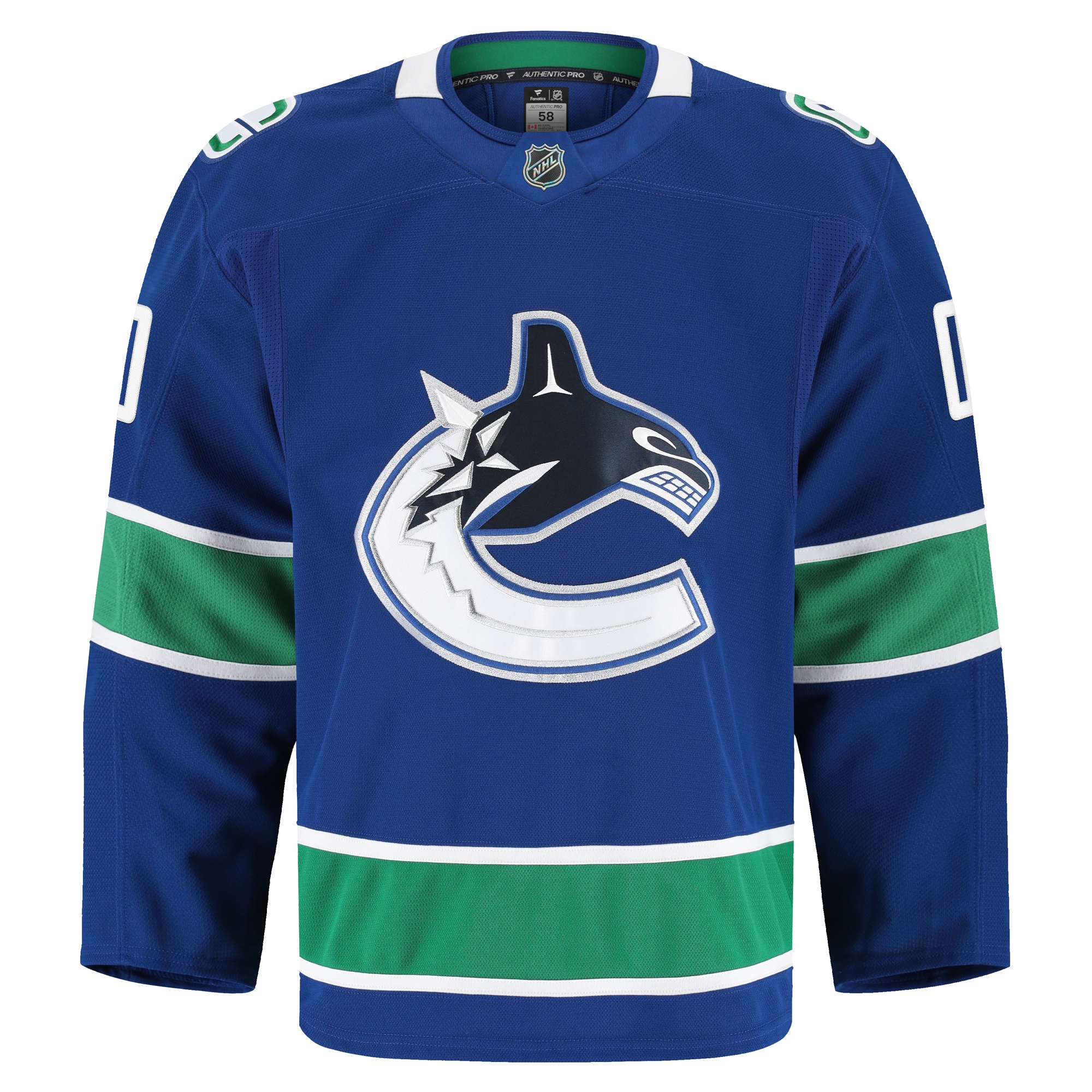 Alternative view of Men's Vancouver Canucks Blue Home Pro Custom Hockey Jersey - JS325 