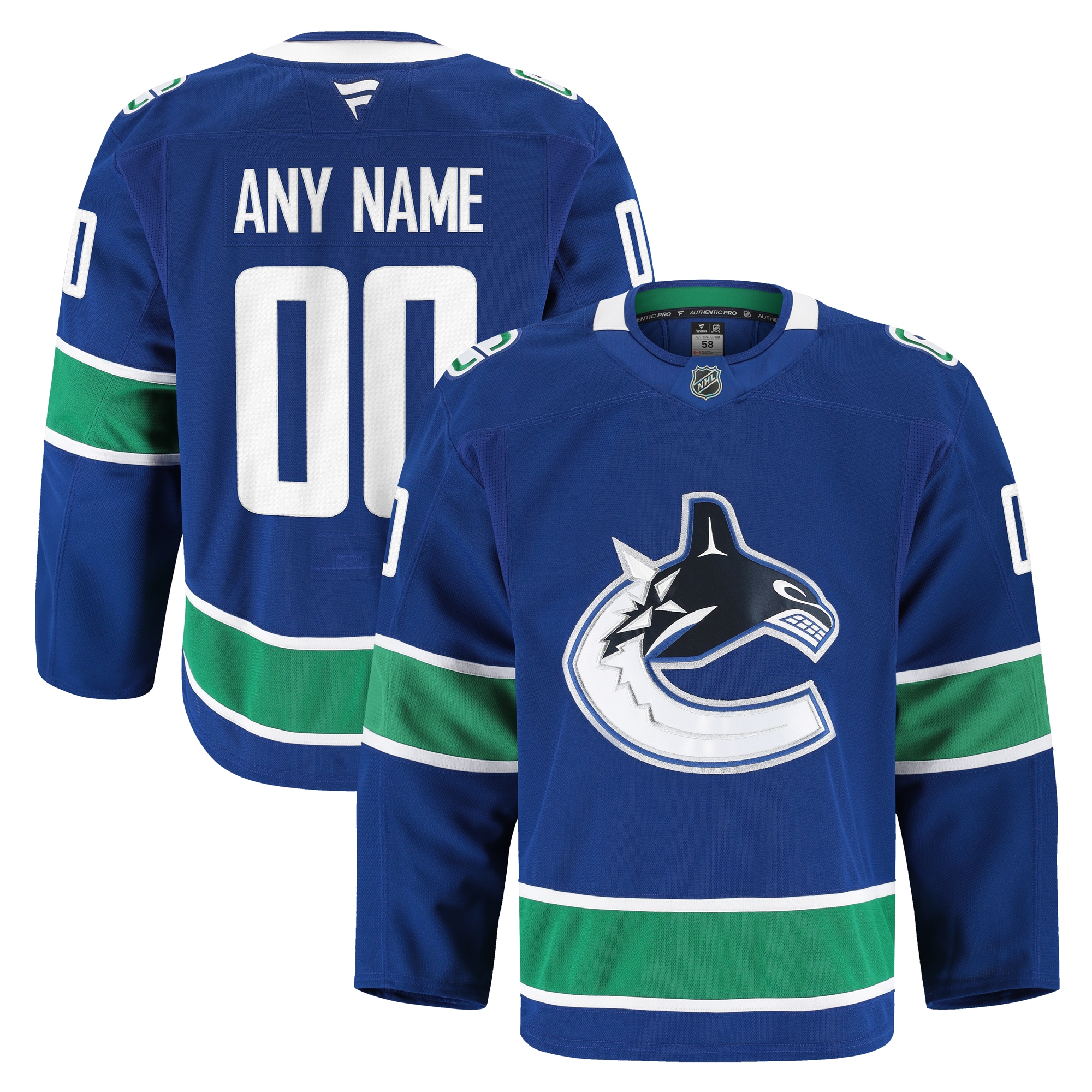 Men's Vancouver Canucks Blue Home Pro Custom Hockey Jersey - JS950 