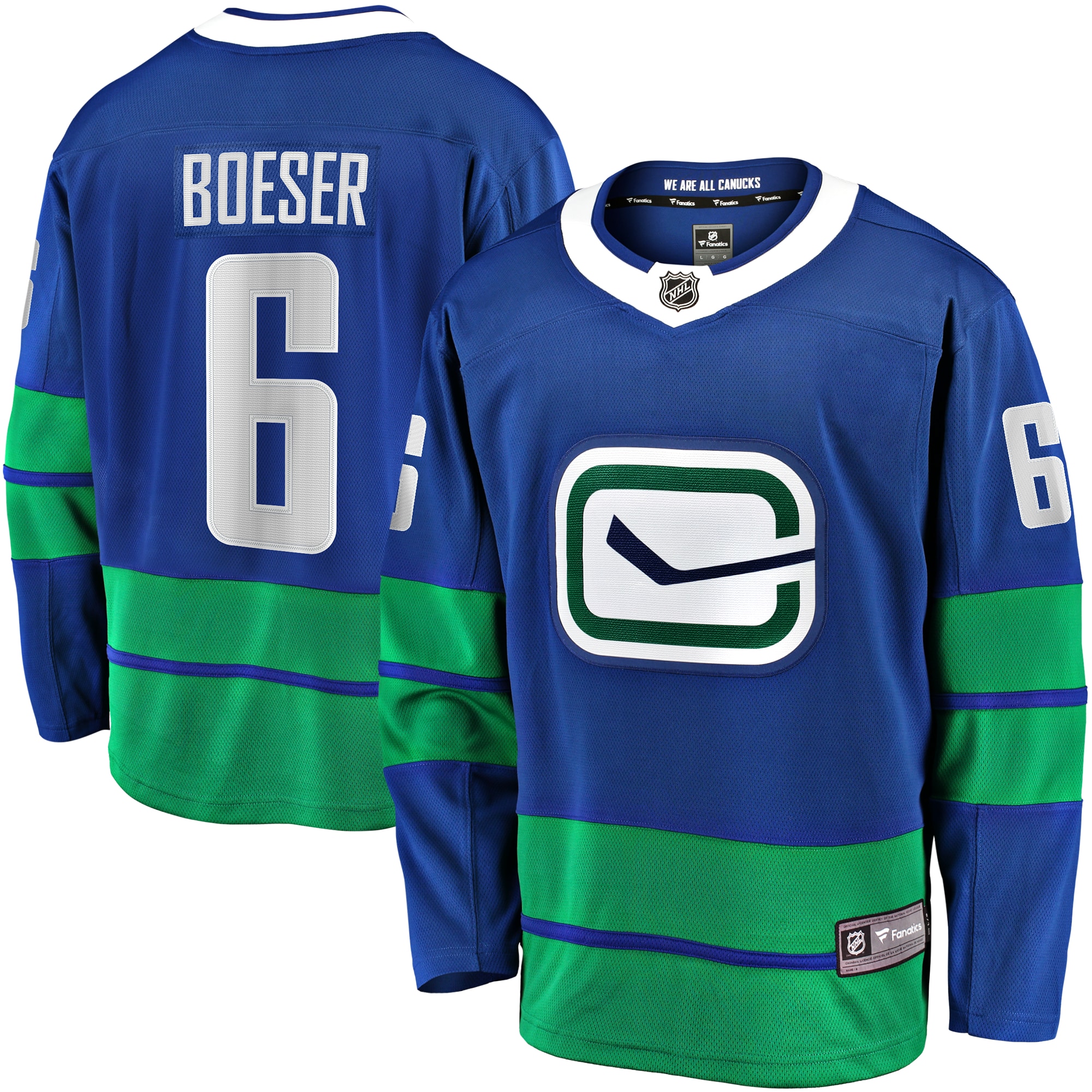 Men's Vancouver Canucks Brock Boeser Blue Premier Breakaway Player Hockey Jersey - JS517 
