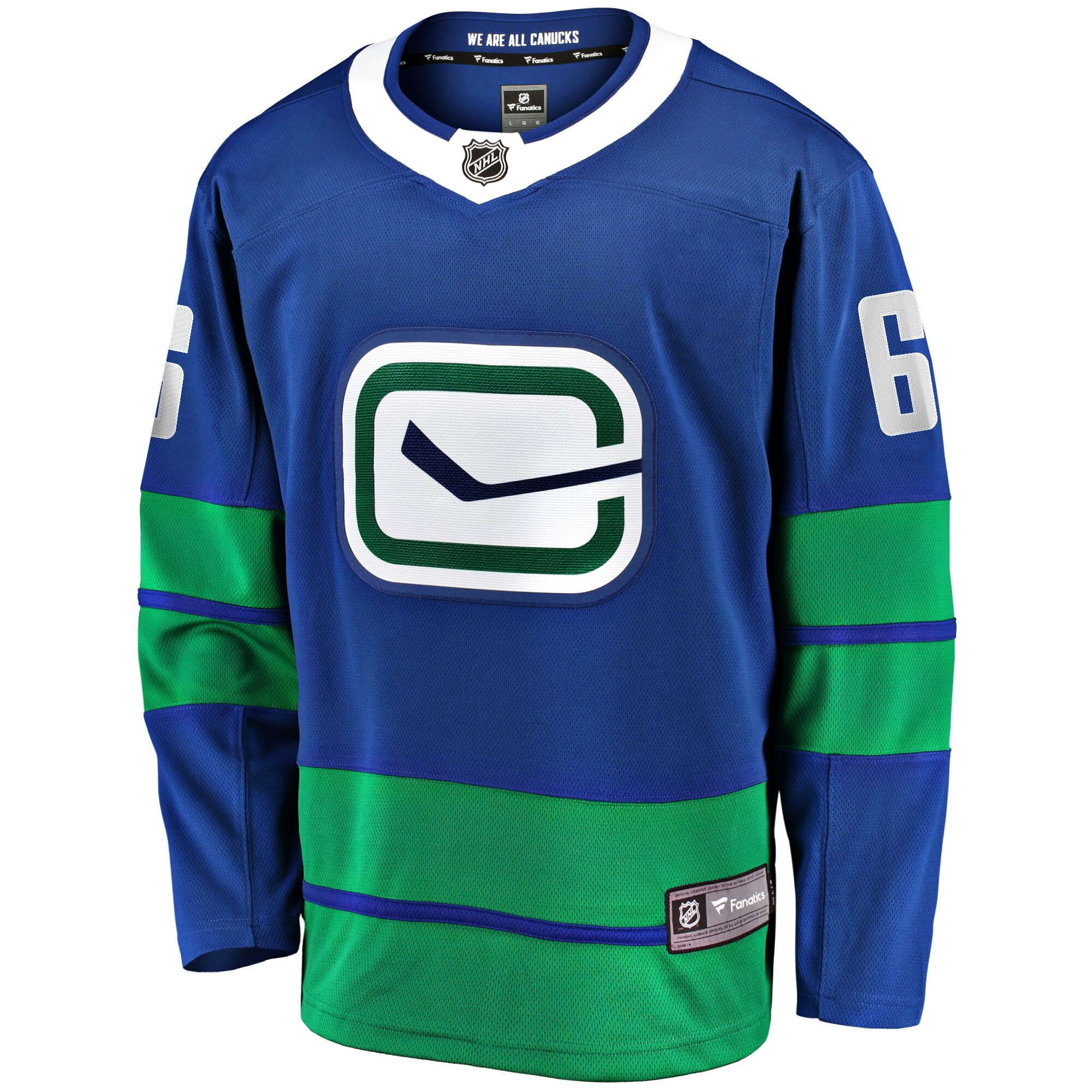 Alternative view of Men's Vancouver Canucks Brock Boeser Blue Premier Breakaway Player Hockey Jersey - JS517 