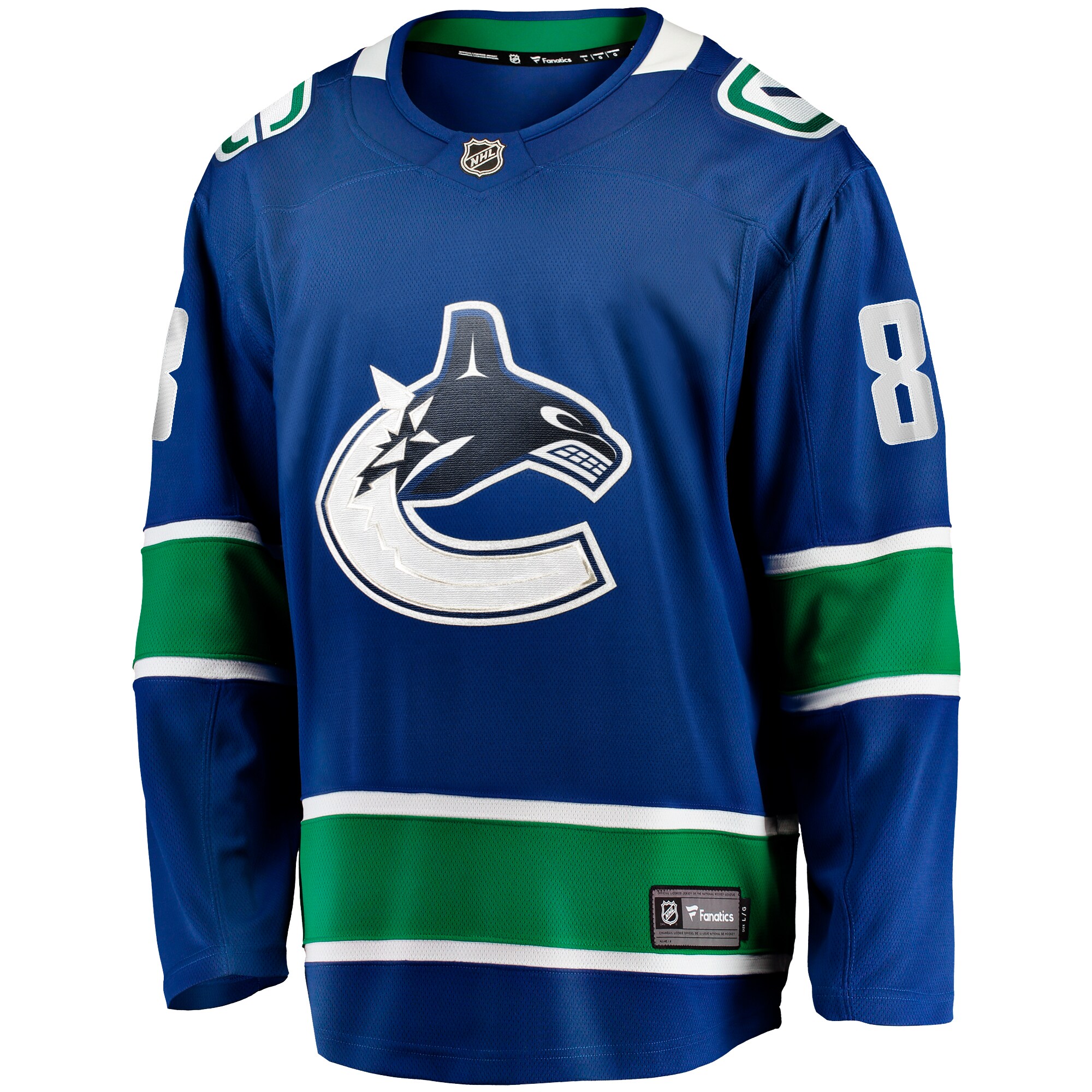 Alternative view of Men's Vancouver Canucks Conor Garland Blue Home Breakaway Hockey Jersey - JS279 