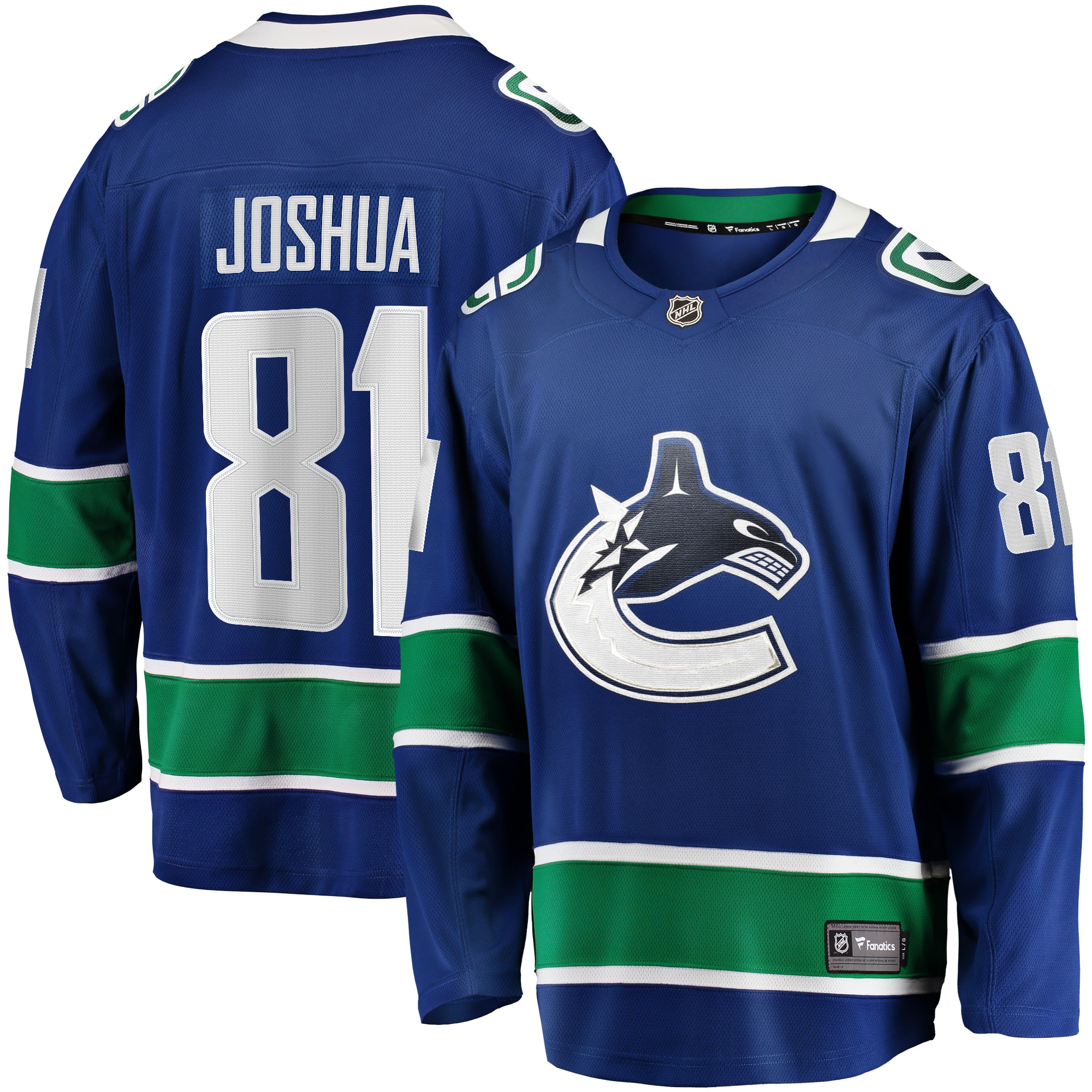 Men's Vancouver Canucks Dakota Joshua Blue Home Premier Breakaway Player Hockey Jersey - JS758 