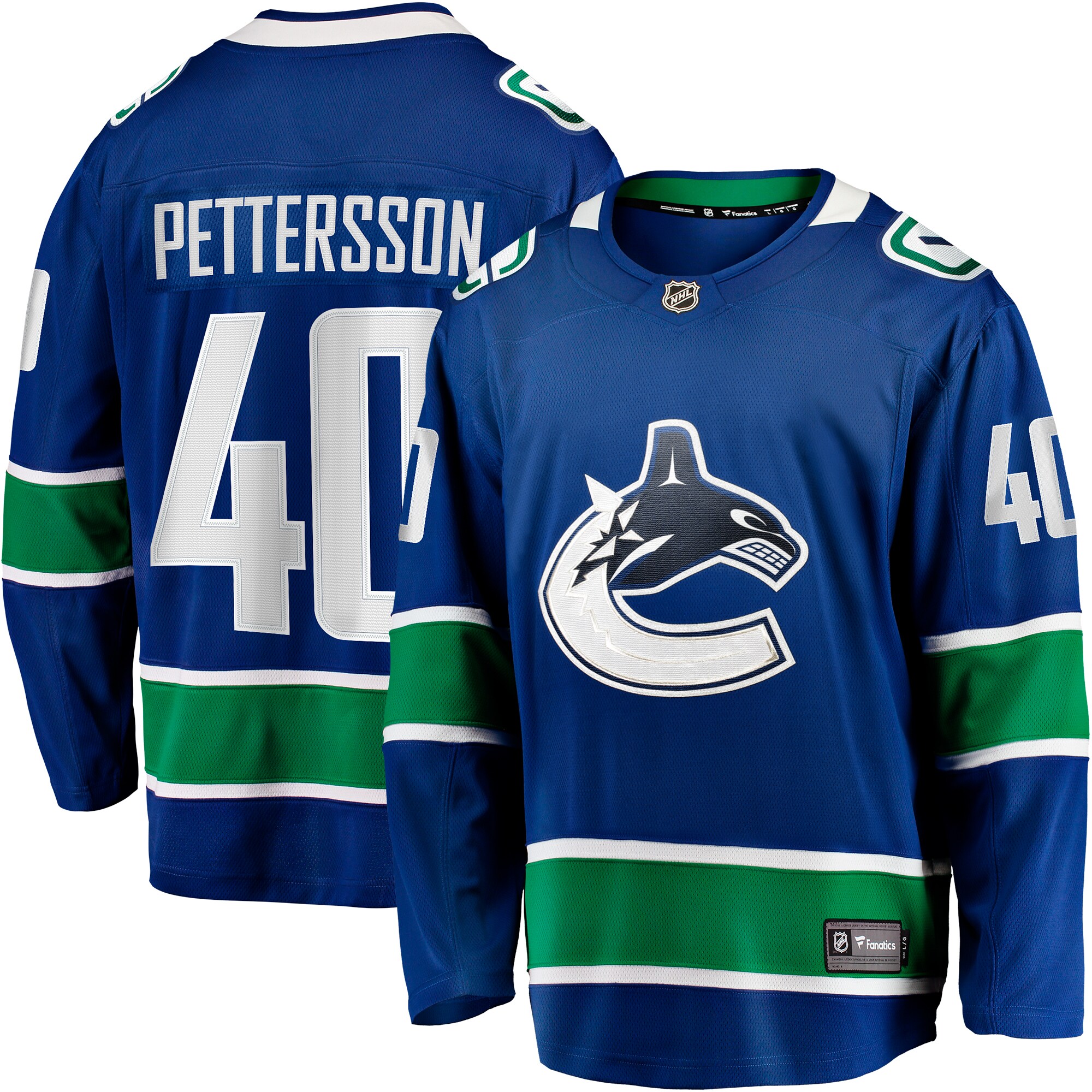 Men's Vancouver Canucks Elias Pettersson Blue Home Breakaway Hockey Jersey - JS663 