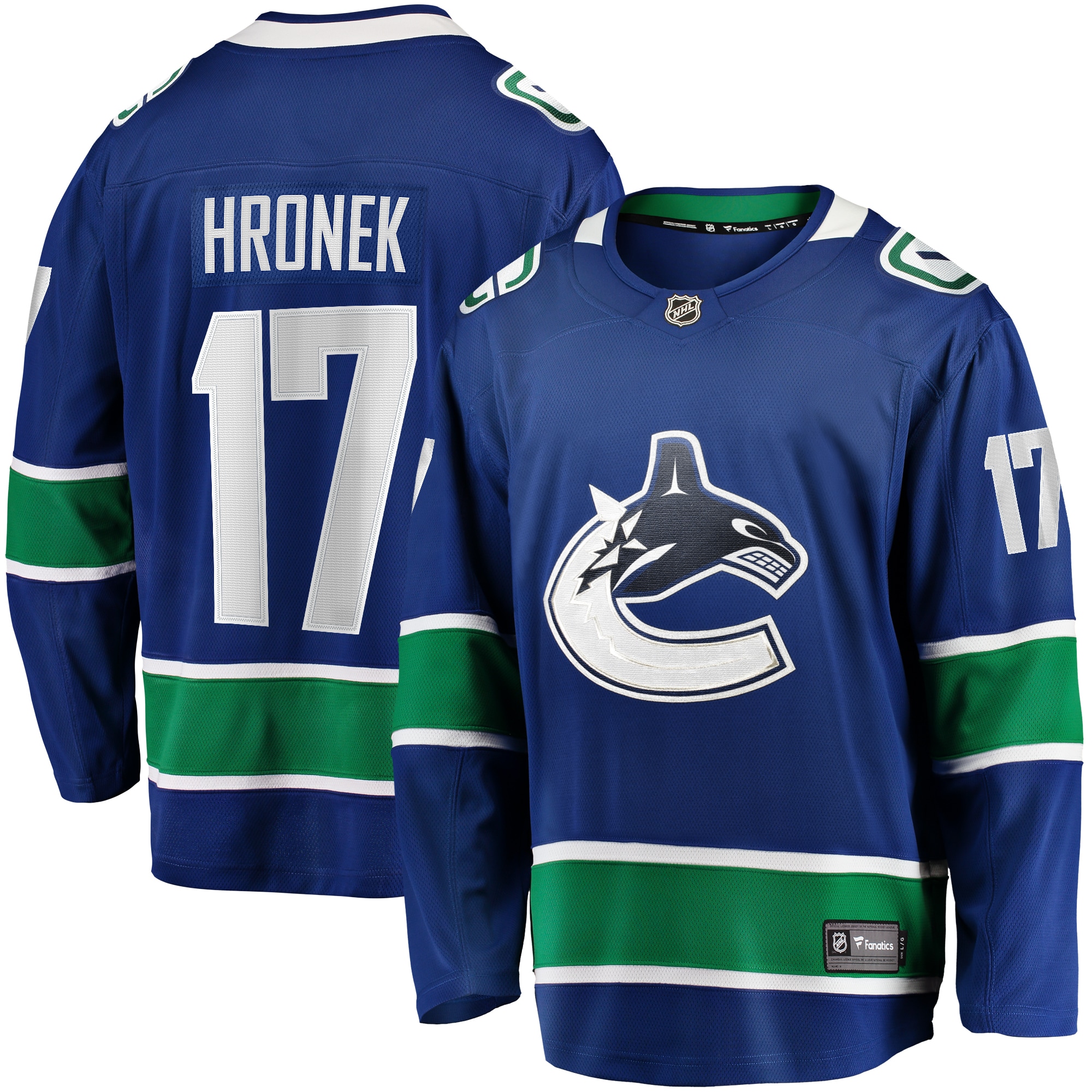 Men's Vancouver Canucks Filip Hronek Blue Home Breakaway Hockey Jersey - JS255 