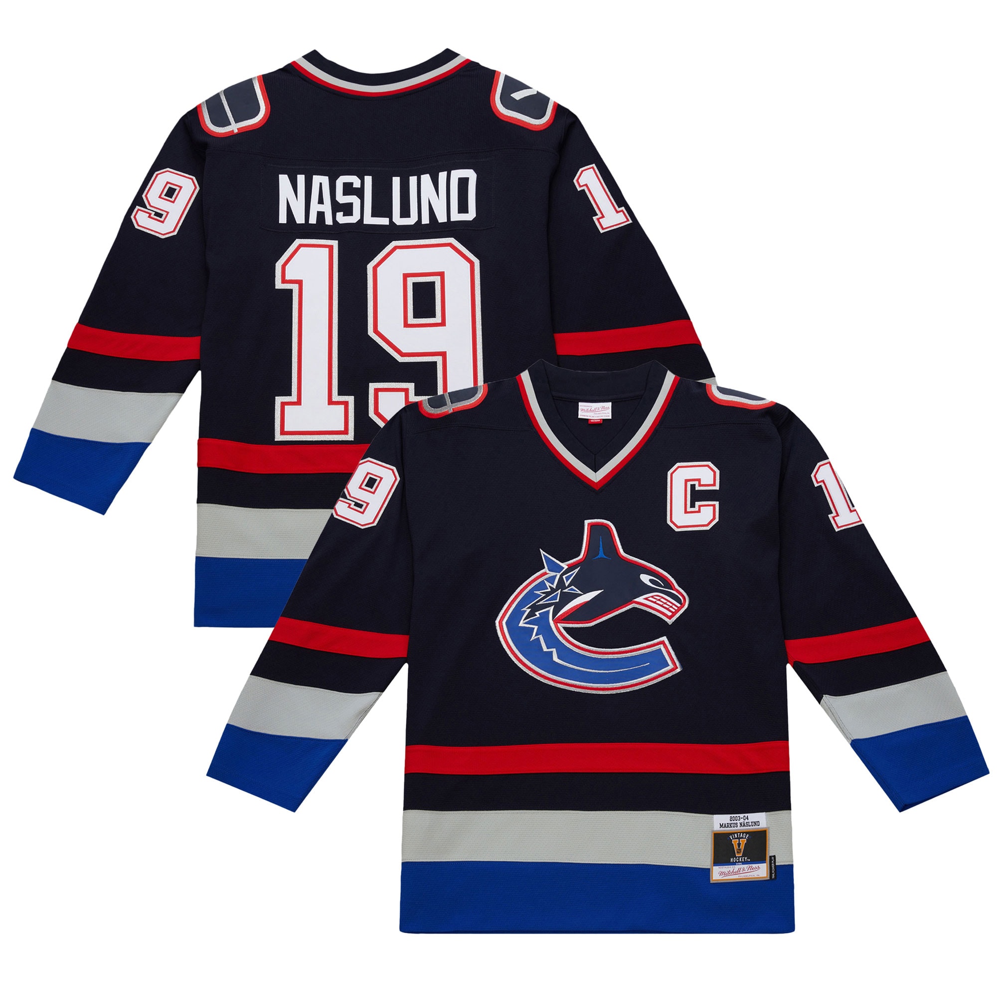 Men's Vancouver Canucks Markus Naslund Navy 2003-04 Power Play Hockey Jersey - JS298 