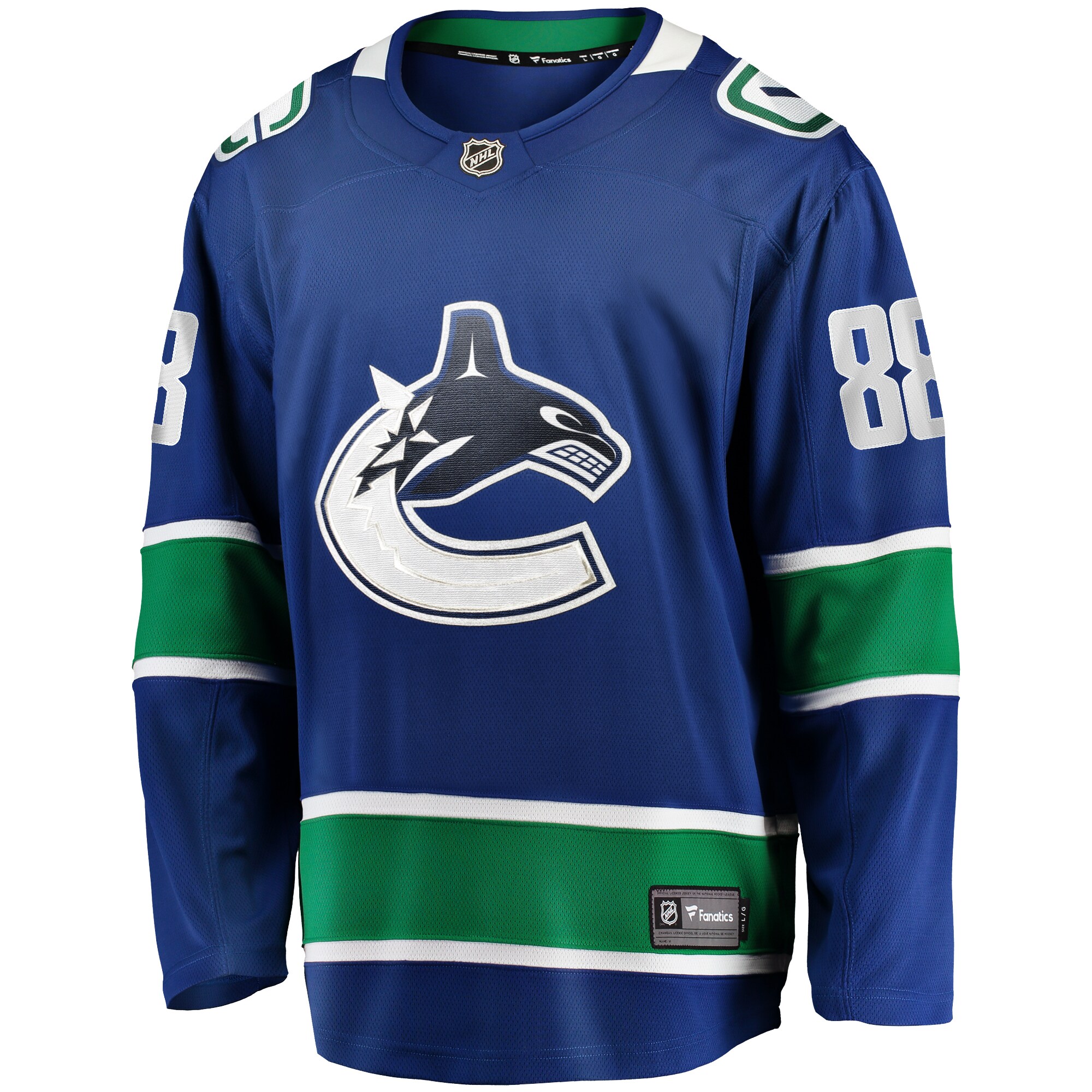Alternative view of Men's Vancouver Canucks Nils Aman Blue Home Premier Breakaway Player Hockey Jersey - JS669 