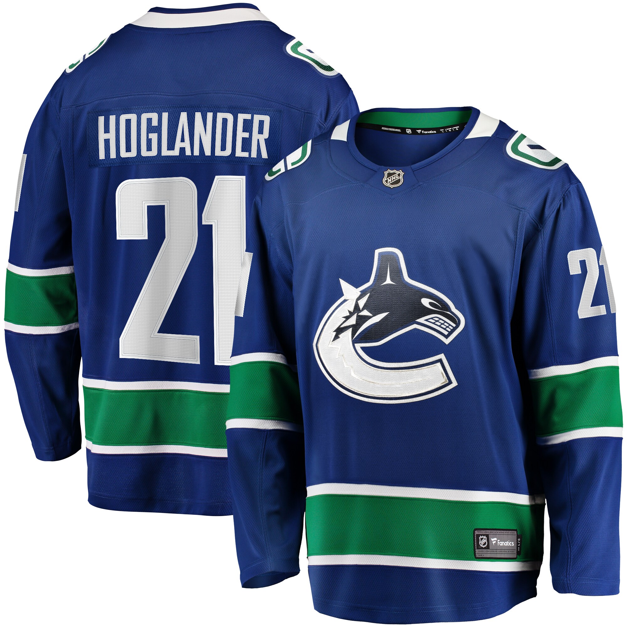 Men's Vancouver Canucks Nils Hoglander Blue Home Premier Breakaway Player Hockey Jersey - JS495 