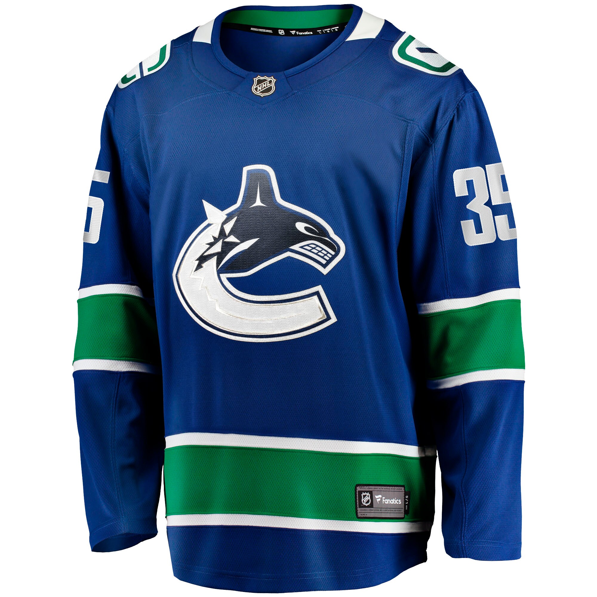 Alternative view of Men's Vancouver Canucks Thatcher Demko Blue Home Breakaway Hockey Jersey - JS180 