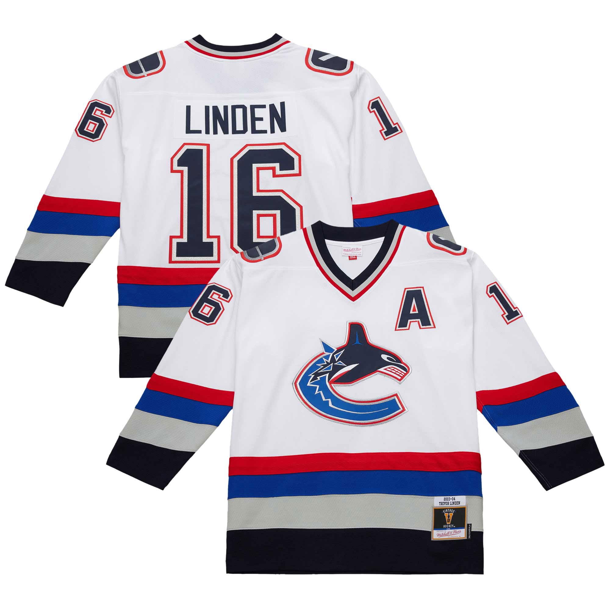 Men's Vancouver Canucks Trevor Linden White 2003-04 Power Play Hockey Jersey - JS593 