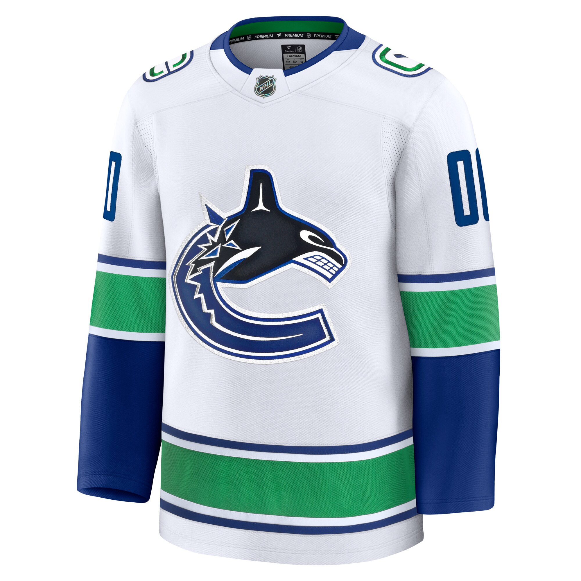 Alternative view of Men's Vancouver Canucks White Away Premium Custom Hockey Jersey - JS169 