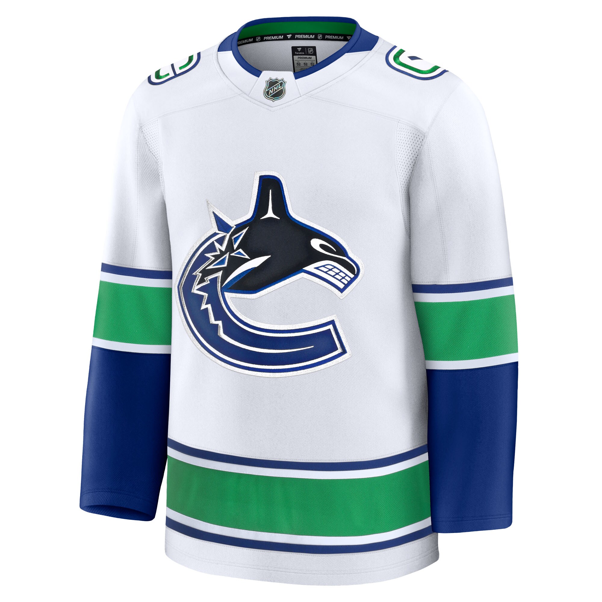 Alternative view of Men's Vancouver Canucks White Away Premium Hockey Jersey - JS243 