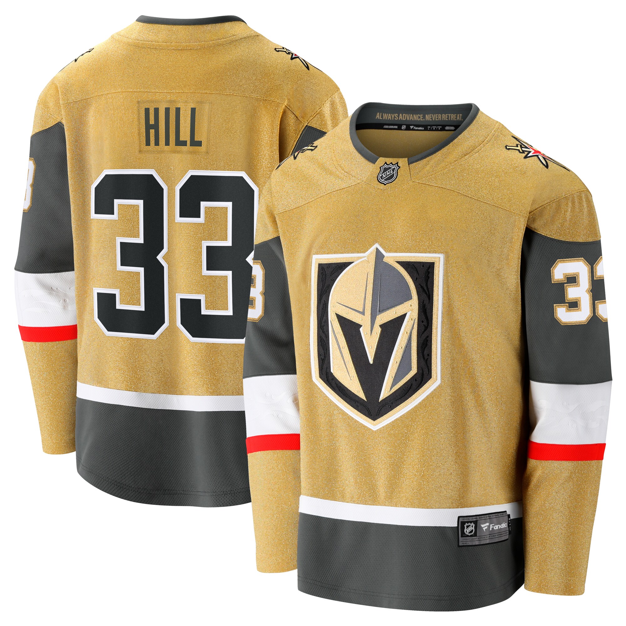 Men's Vegas Golden Knights Adin Hill Gold Home Breakaway Hockey Jersey - JS262 