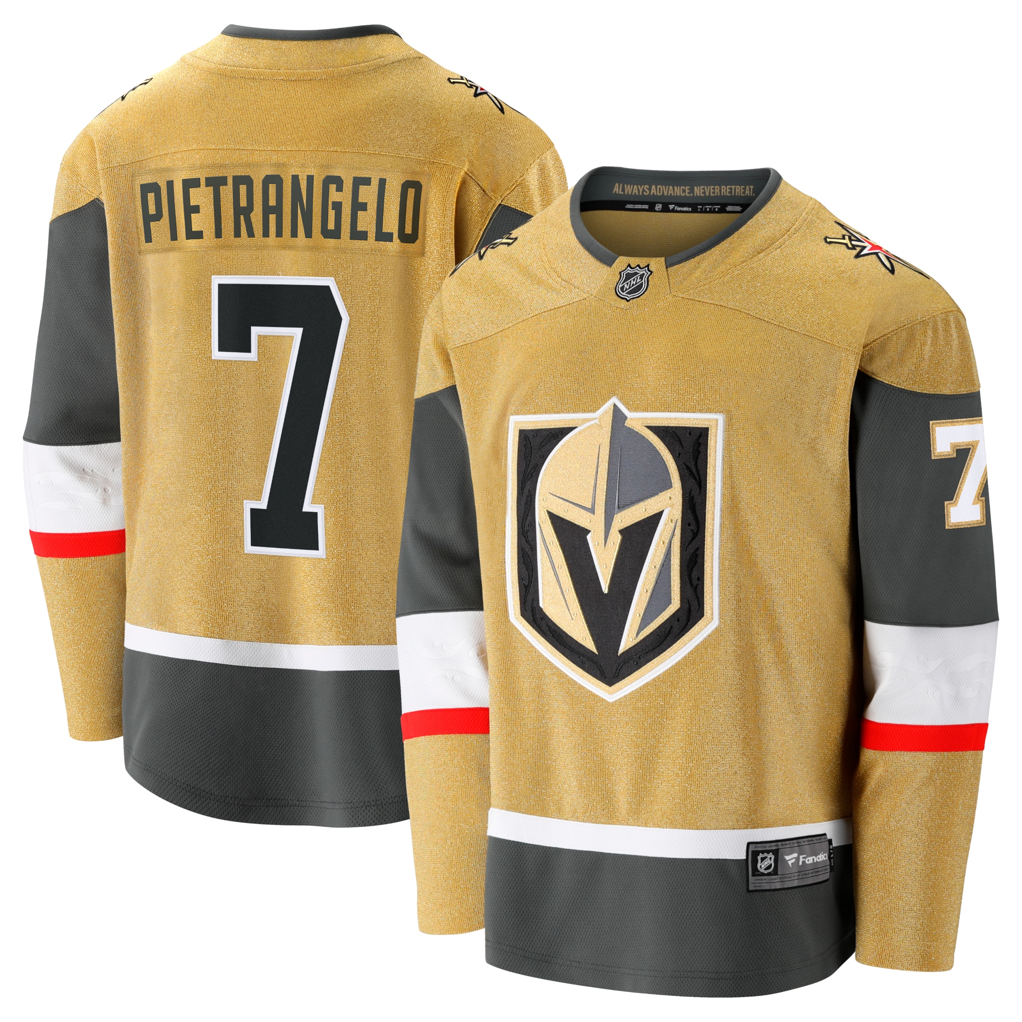 Men's Vegas Golden Knights Alex Pietrangelo Gold Home Breakaway Hockey Jersey - JS286 