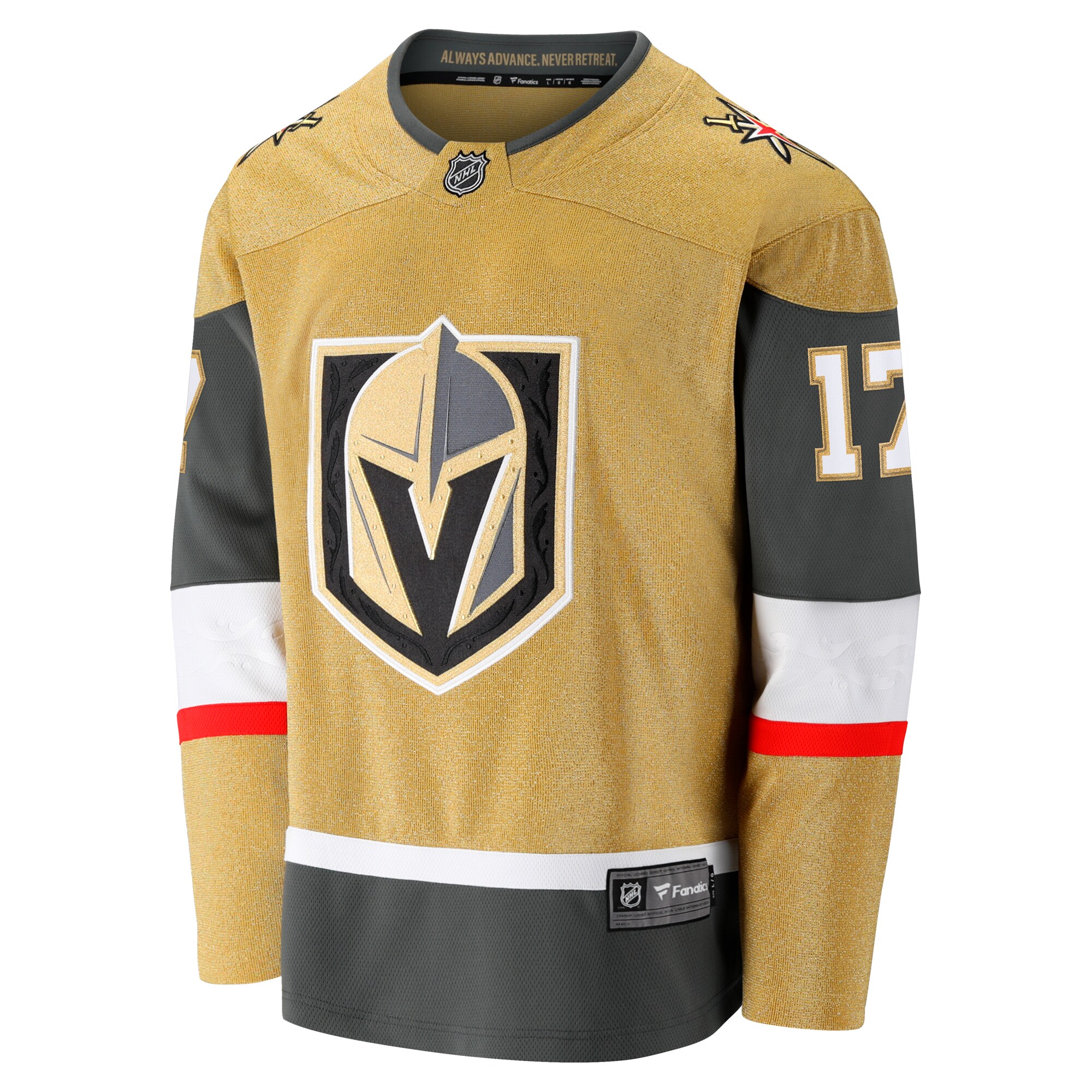 Alternative view of Men's Vegas Golden Knights Ben Hutton Gold Home Premier Breakaway Player Hockey Jersey - JS879 