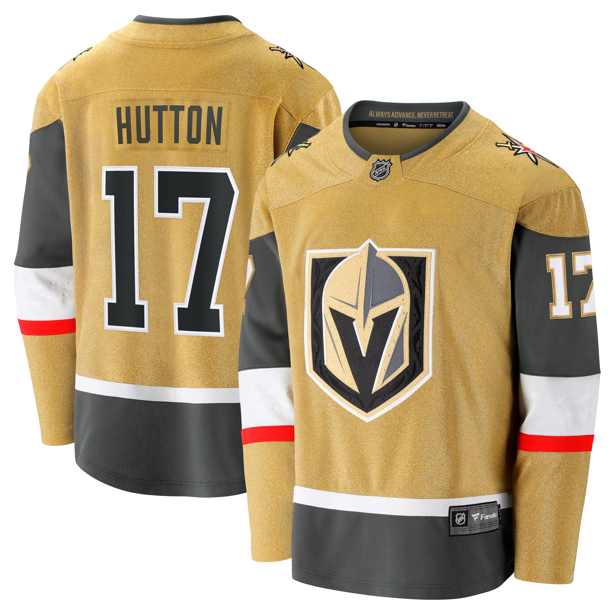 Men's Vegas Golden Knights Ben Hutton Gold Home Premier Breakaway Player Hockey Jersey - JS879 
