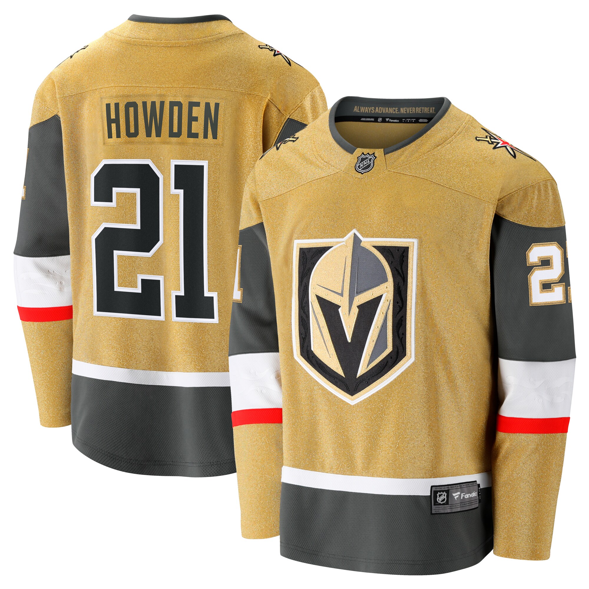 Men's Vegas Golden Knights Brett Howden Gold Home Premier Breakaway Player Hockey Jersey - JS131 