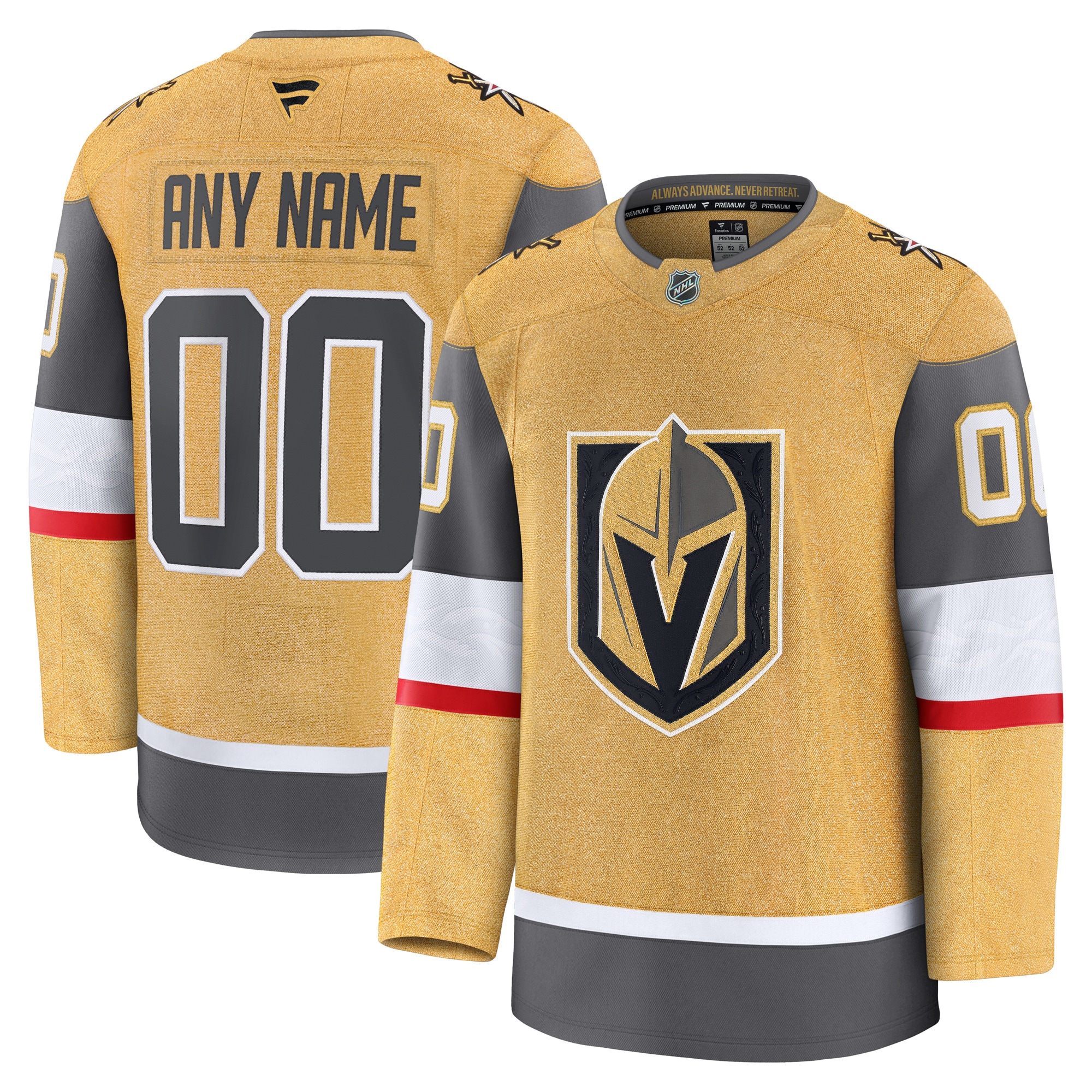 Men's Vegas Golden Knights Gold Home Premium Custom Hockey Jersey - JS719 