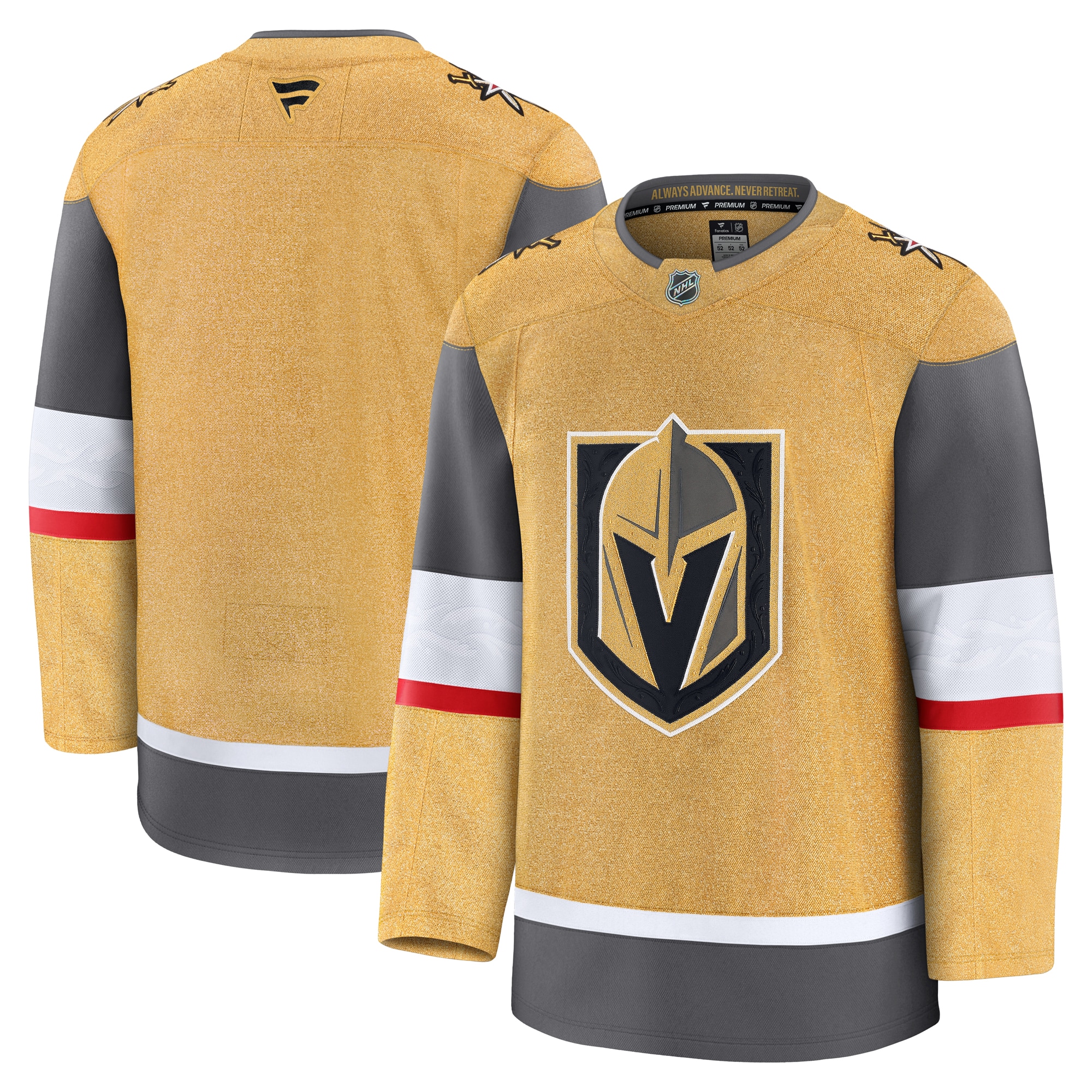 Men's Vegas Golden Knights Gold Home Premium Hockey Jersey - JS885 