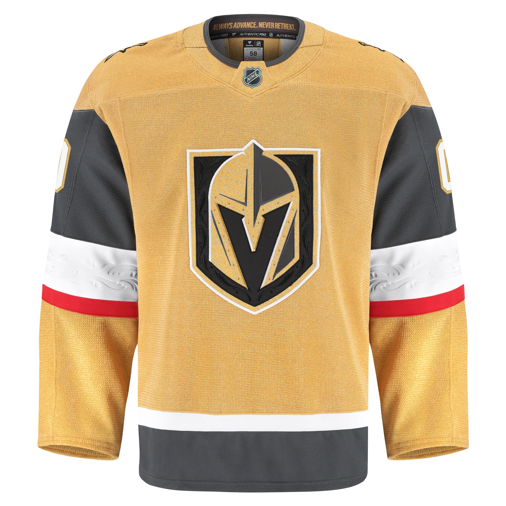 Alternative view of Men's Vegas Golden Knights Gold Home Pro Custom Hockey Jersey - JS560 
