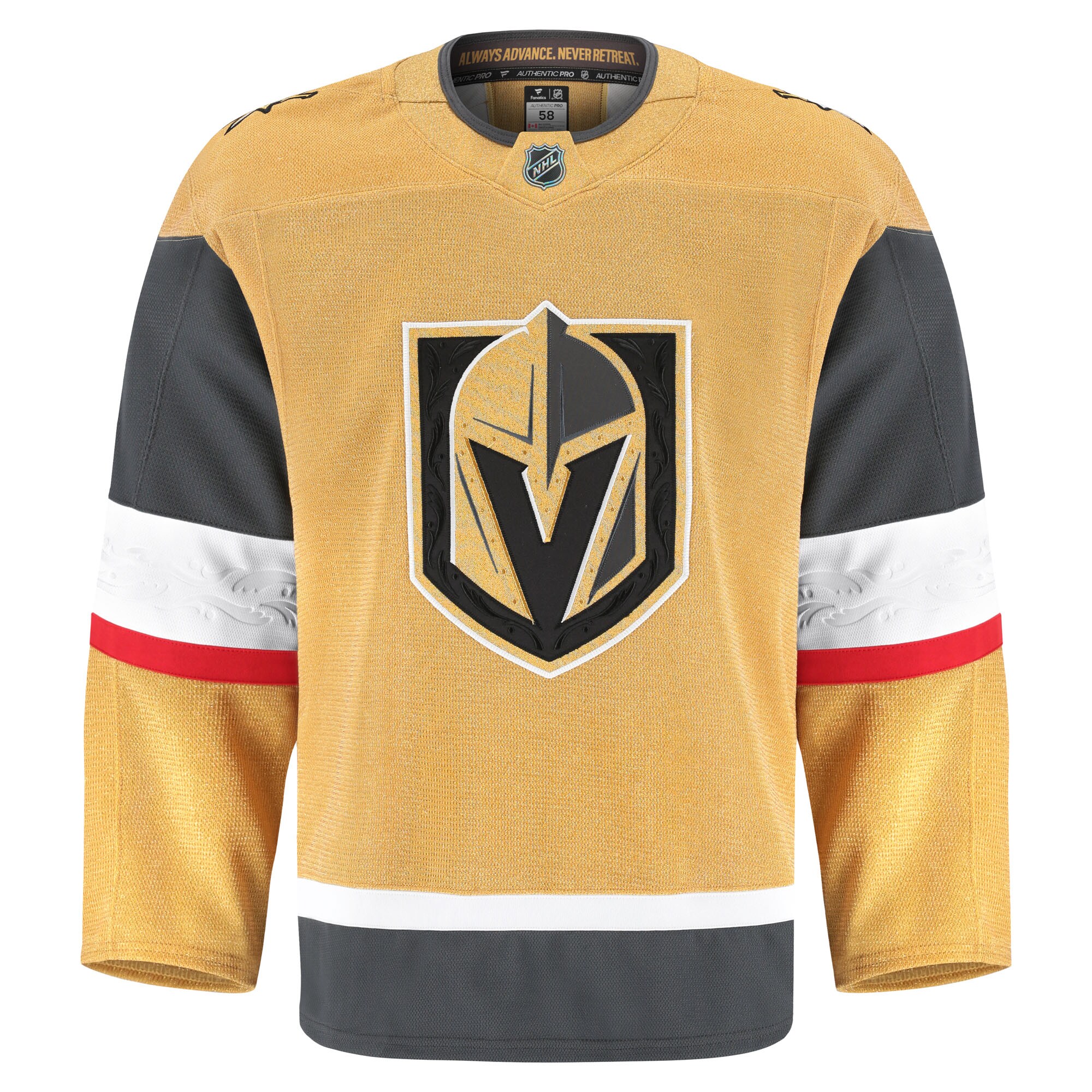 Alternative view of Men's Vegas Golden Knights Gold Home Pro Hockey Jersey - JS929 